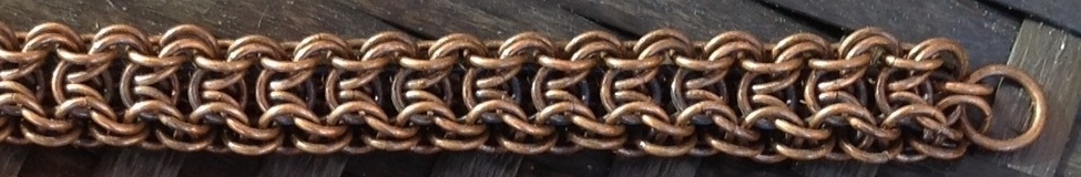Elfweave with a Border - Patinated Bronze Bracelet