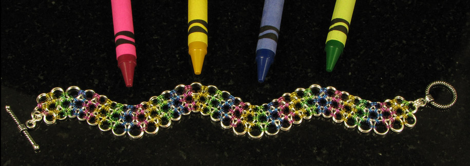 Crayon Colored Wavy J 12-2 Bracelet