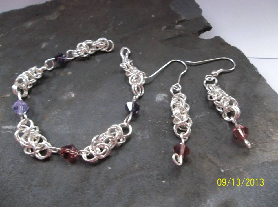 Sterling Silver Earrings and Bracelet Set