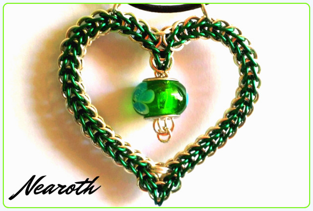 Silver and Green FP6-1 Heart