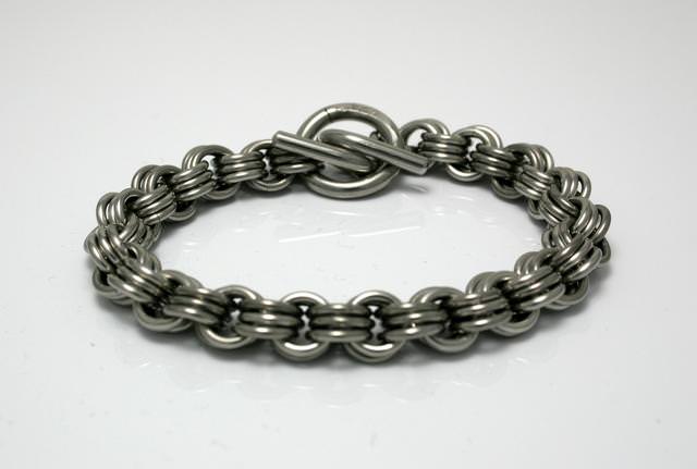 Stainless Bracelet in Trifecta Weave